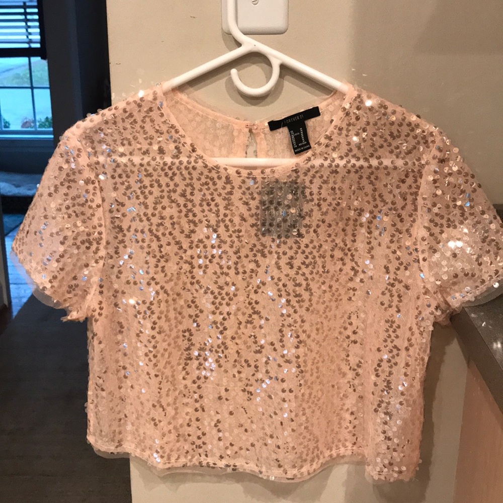 Pink sequin top